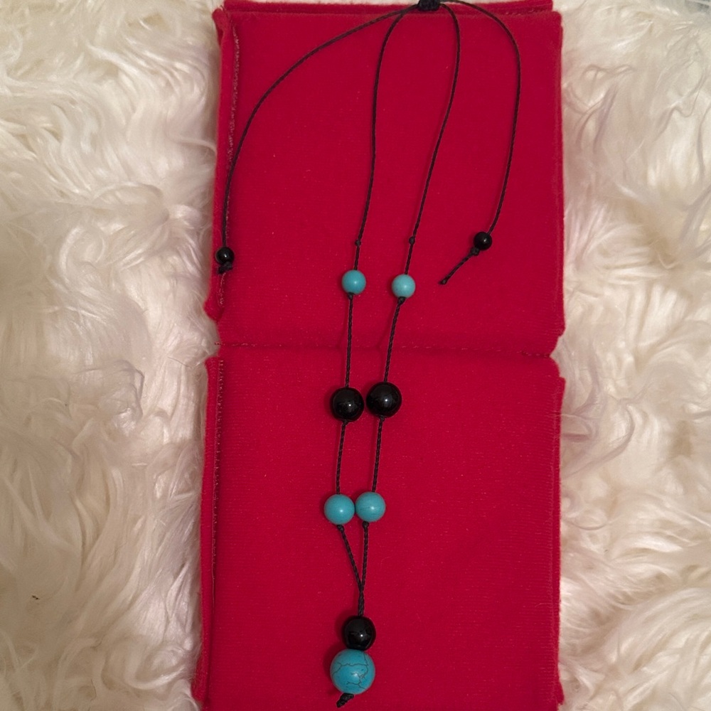 Y2K Vtg Faux Turquoise Adjustable Necklace
